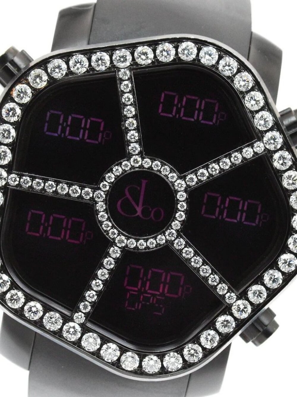JACOB & CO ghost JC-GST-WHD3.48 Digital 5 Time Zone Diamond Bezel Men's_950741